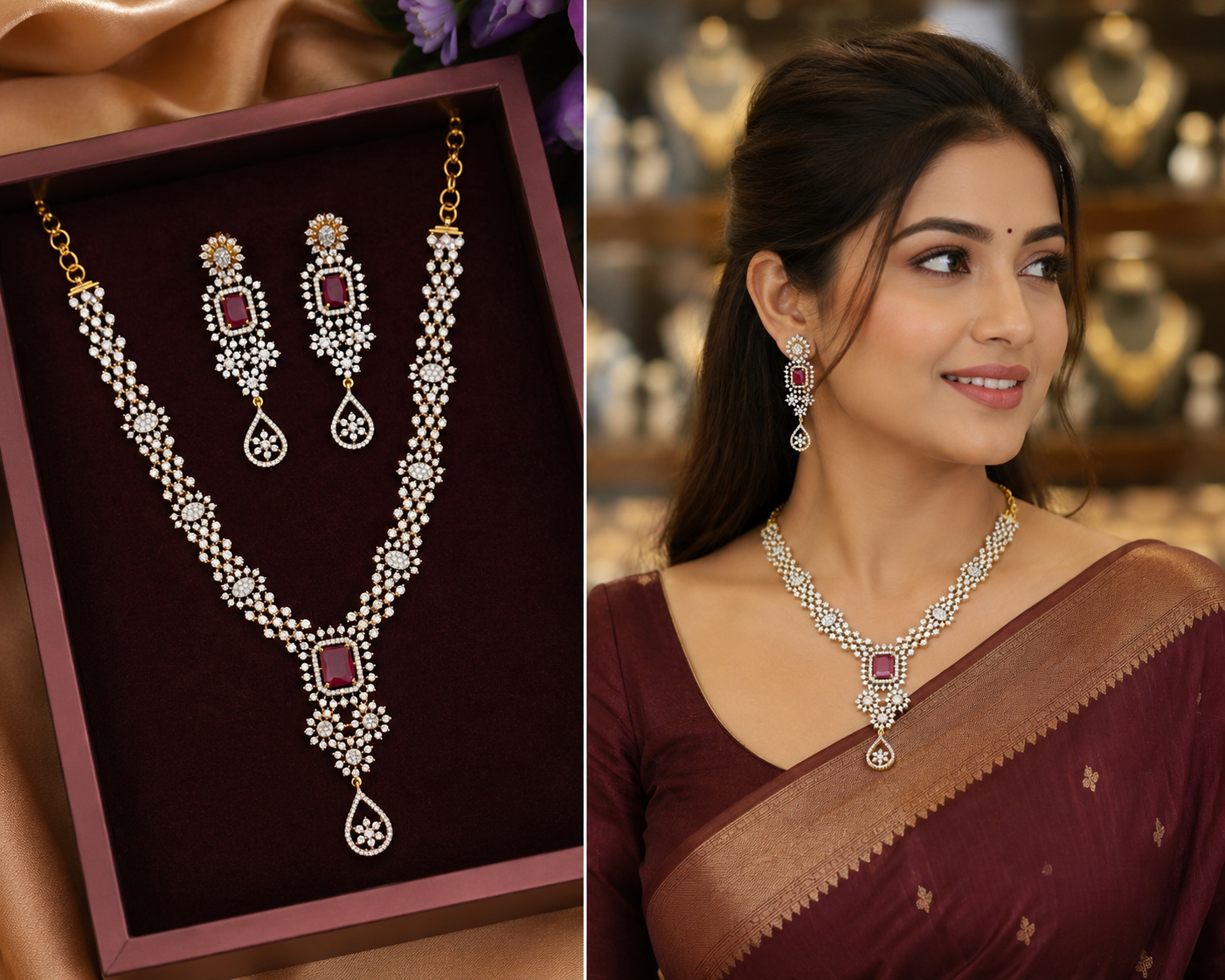 Diamond Finish Neckset