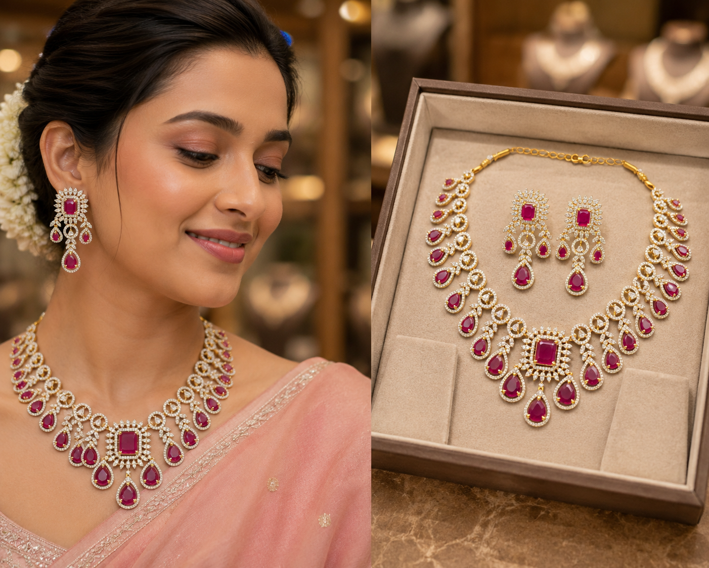 Diamond Finish Neckset