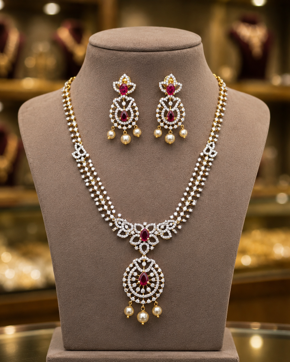 Diamond Finish Neckset