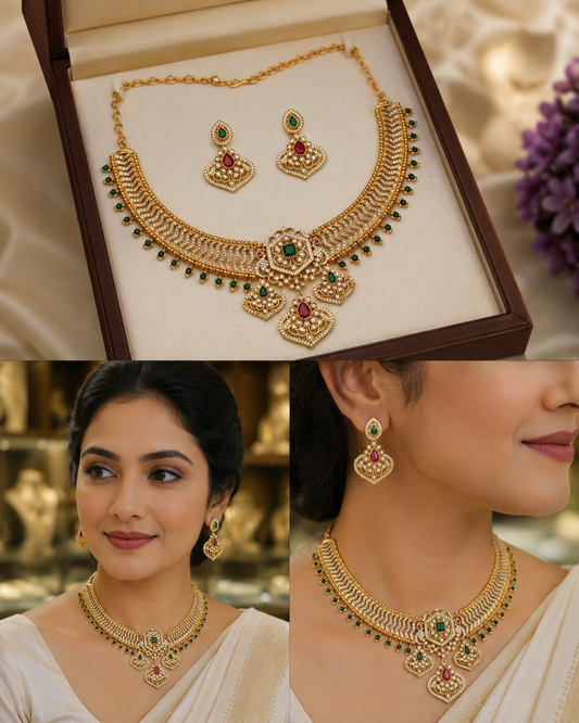 Gold Finish Neckset