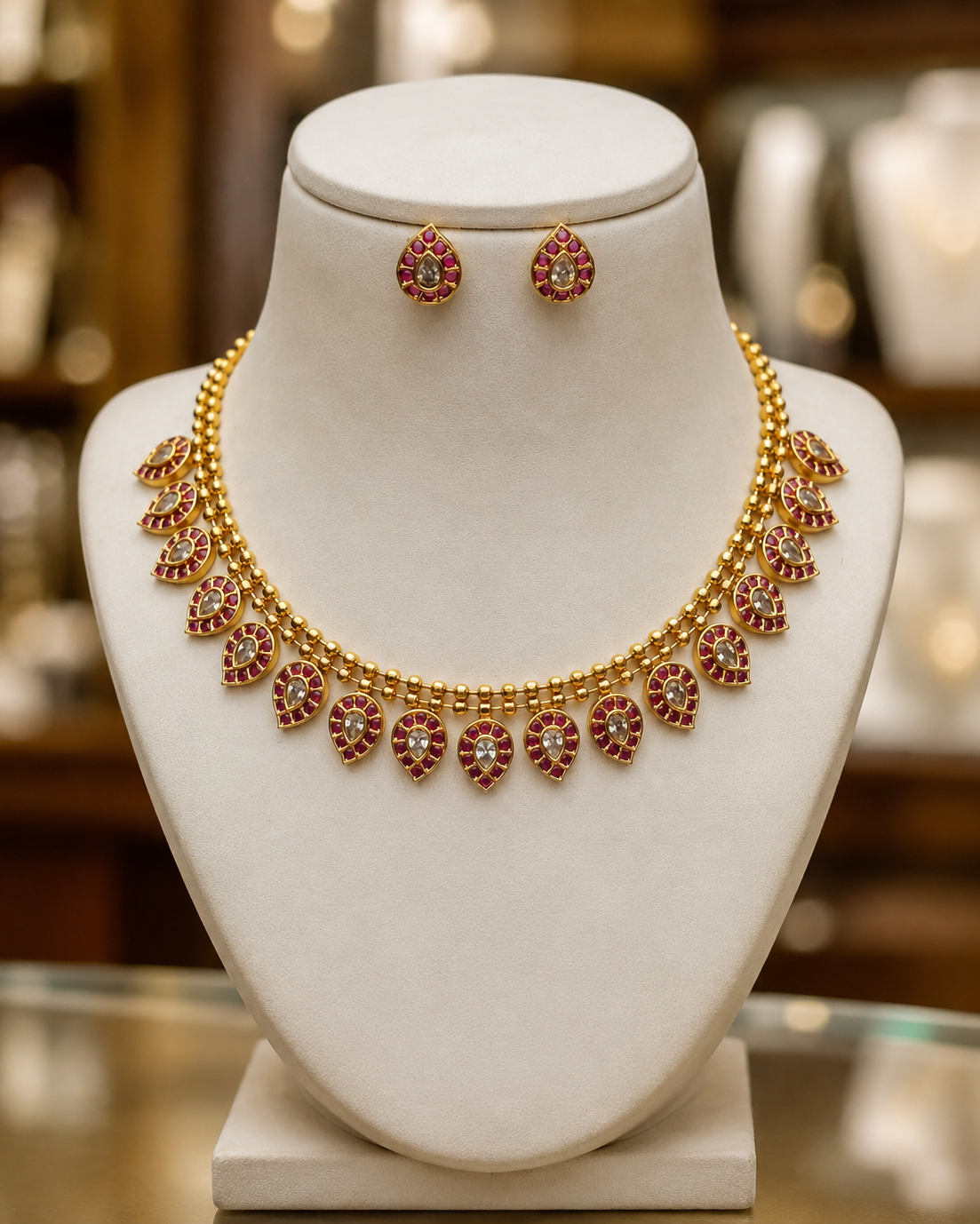 Gold Finish Neckset
