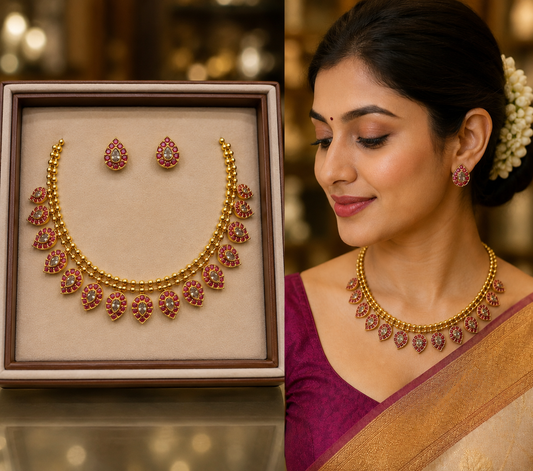 Gold Finish Neckset