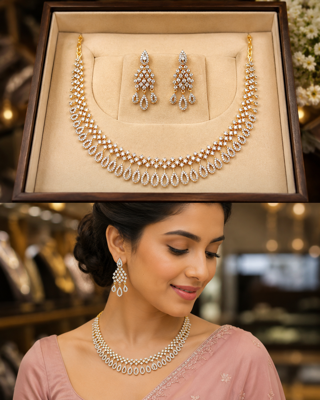 Diamond Finish Neckset