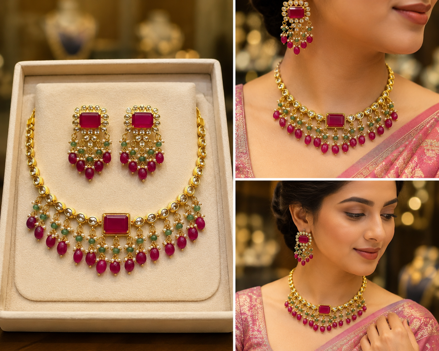 Gold Finish Neckset