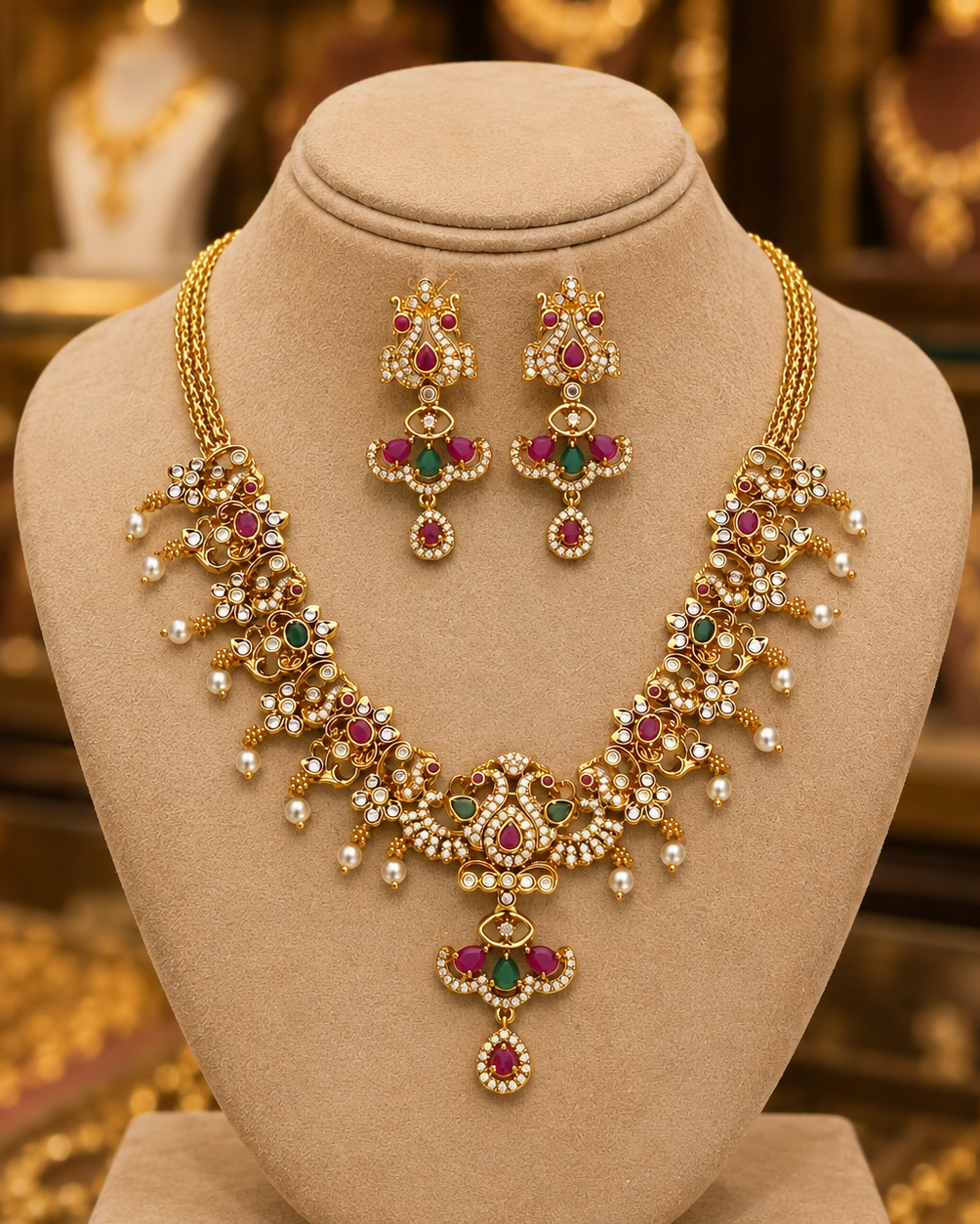 Gold Finish Neckset