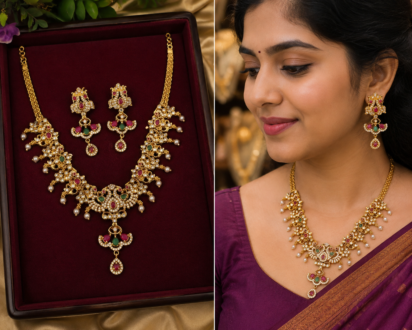 Gold Finish Neckset