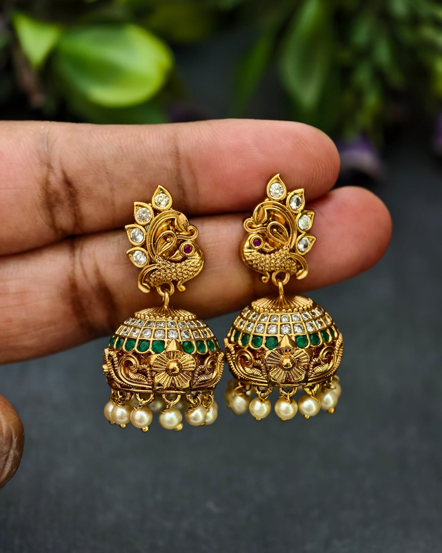 Antique Finish Jhumkas