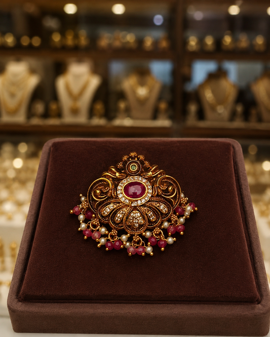 Antique Gold Finish Pendant