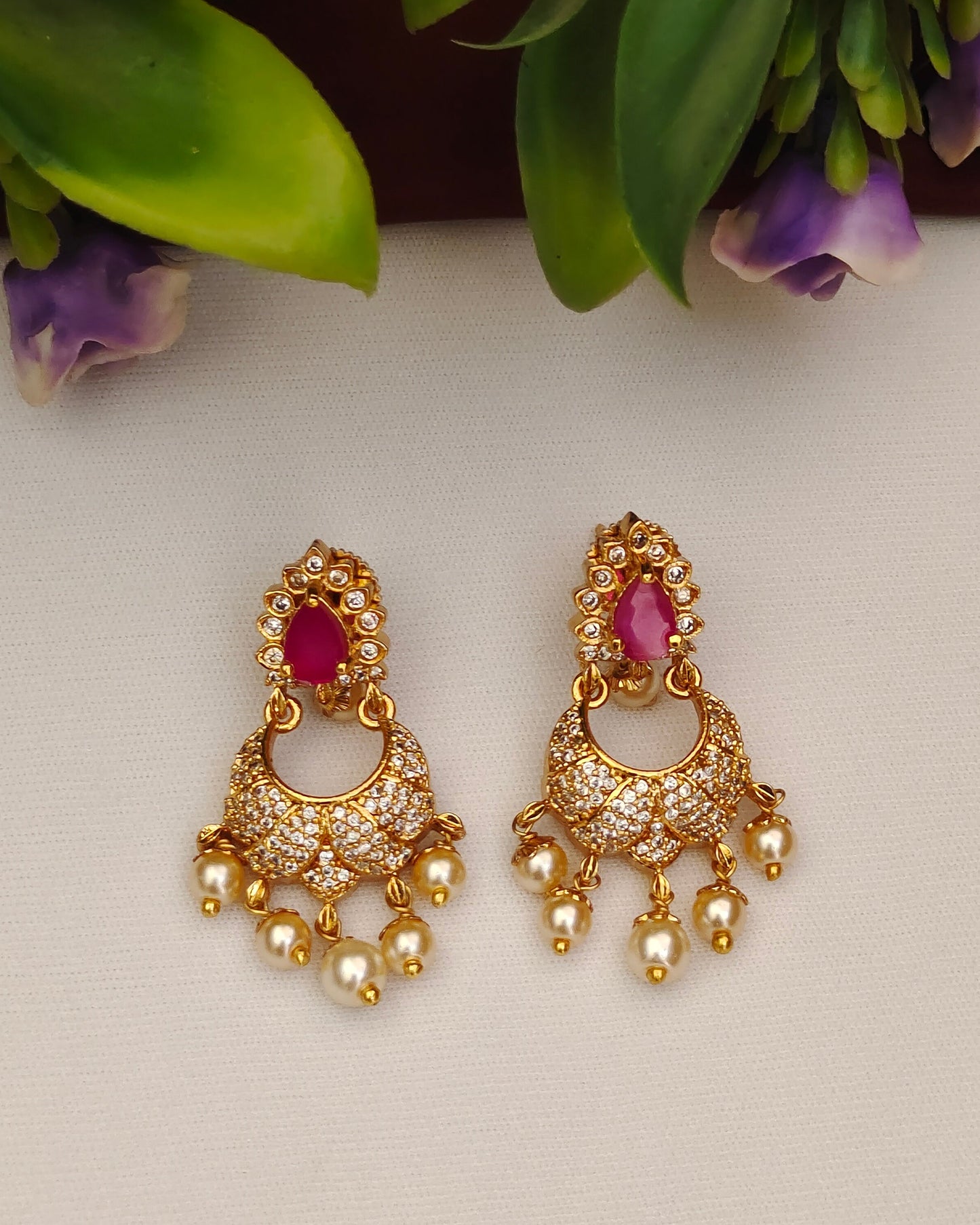 Gold Finish Earrings